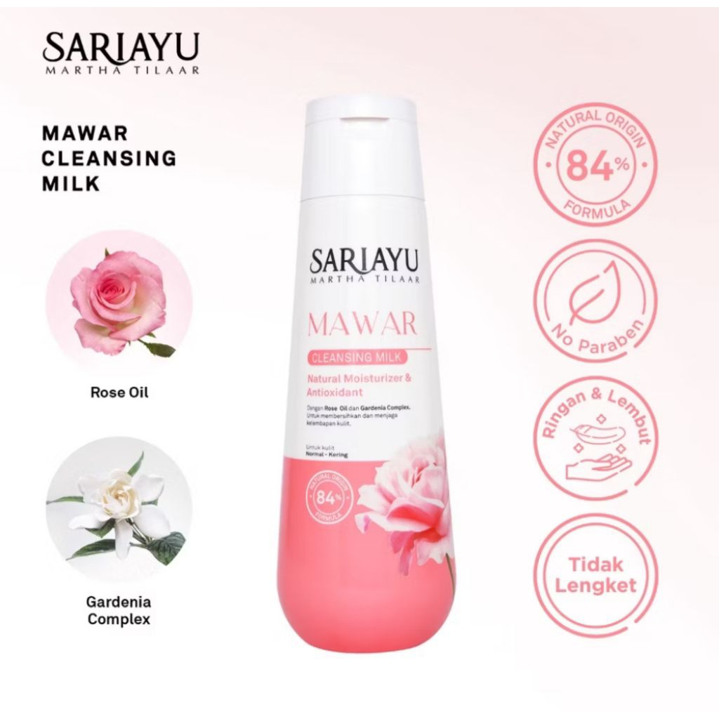 Sariayu Mawar Cleansing Milk 150ml - Pembersih Wajah Sari Ayu