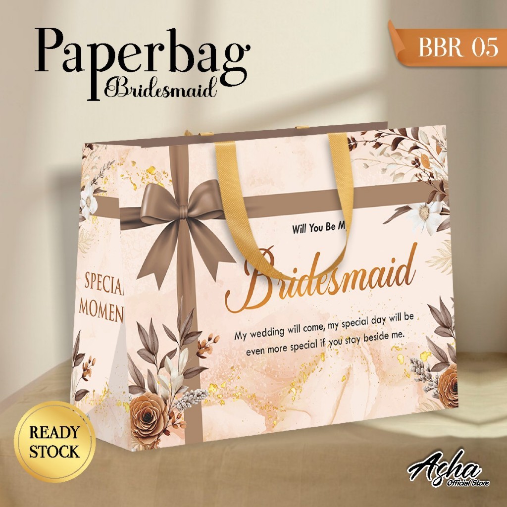 

PAPER BAG BRIDESMAID FULLCOLOUR - TAS BRIDESMAID SIMPLE ELEGANT - PAPERBAG BBR 05