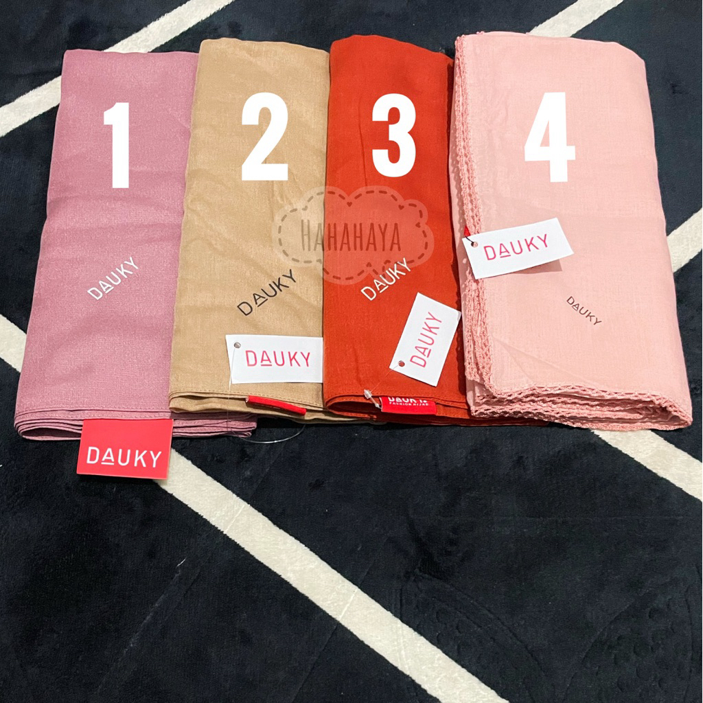 Jilbab Segi Empat Kerudung Dauky Polos Olinda Plain Scarf Voal Premium