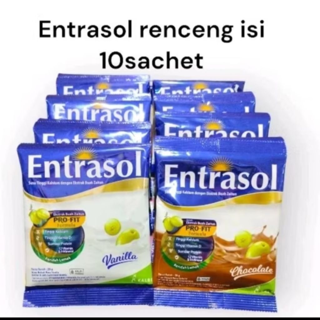 

entrasol renceng 10 sachet 20 gram total 200 gram coklat / vanila