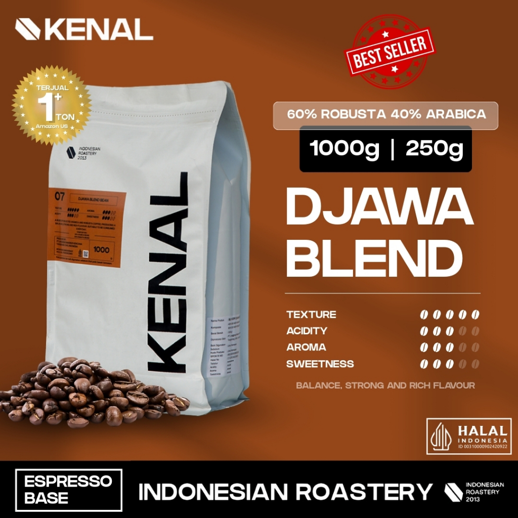 

Kenal Coffee Djawa Blend Espresso Kopi Indonesia 60% Robusta 40% Arabika