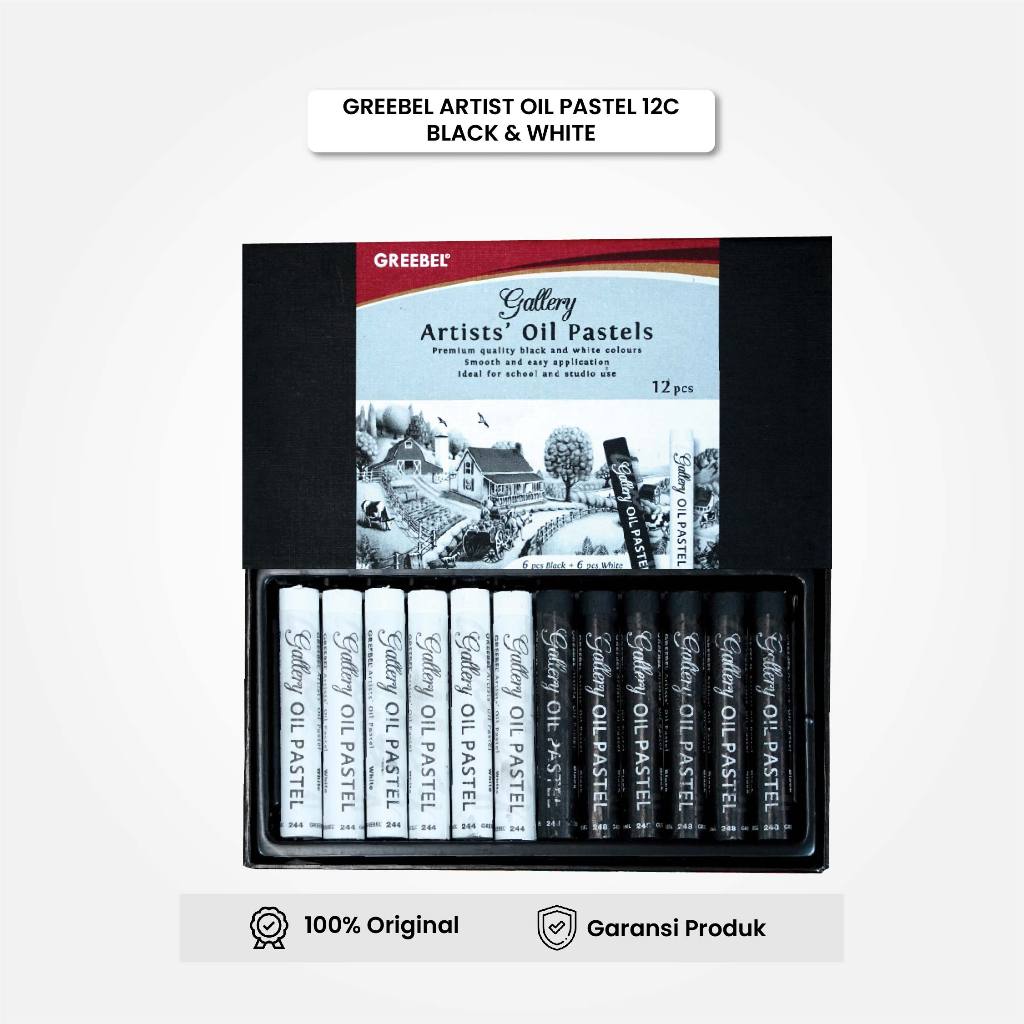 

GREEBEL Crayon Krayon Artist 12C Black White / Artist Oil Pastel / Crayon Greebel