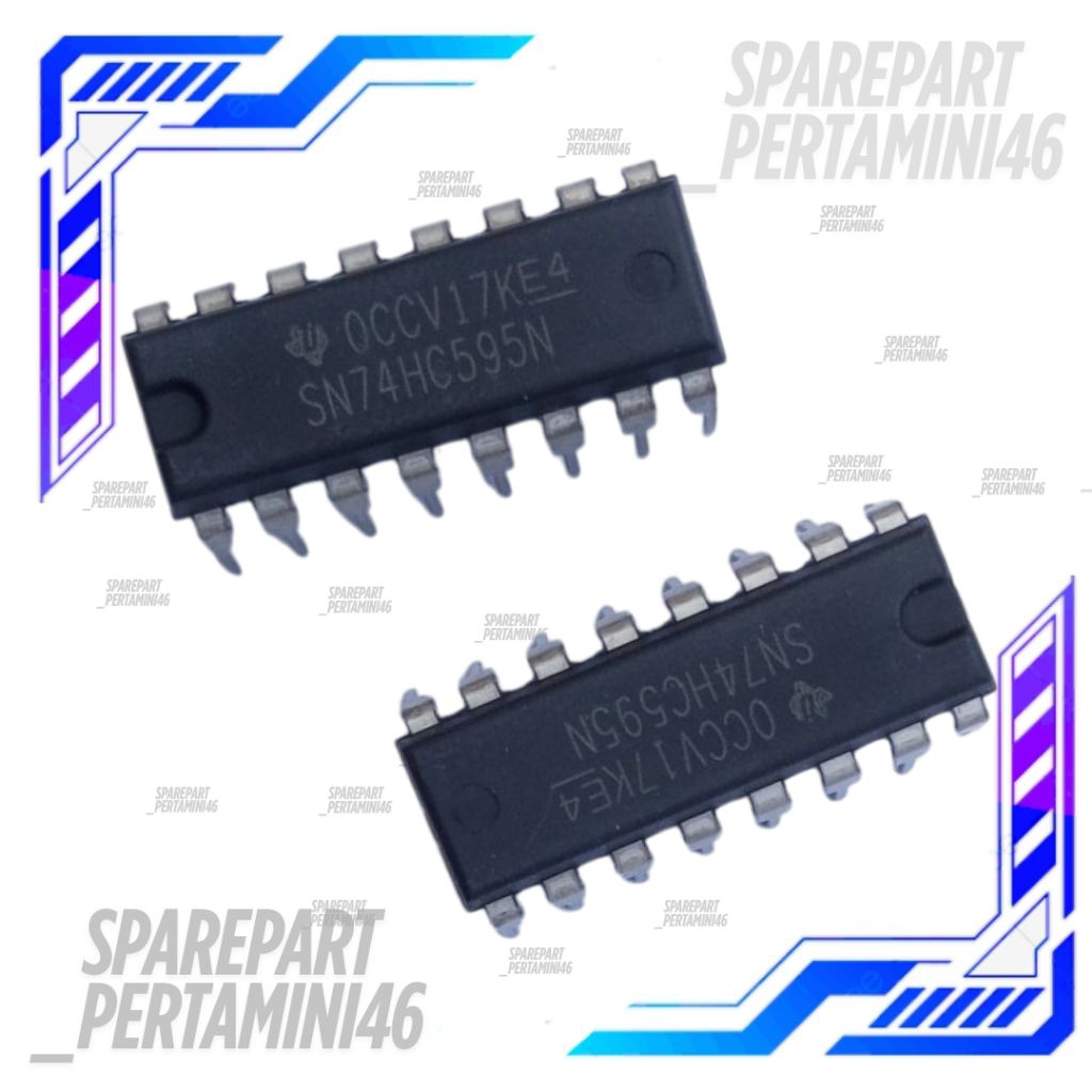 Ic SN74HC595N Original Texas Display Layar Segmen 7 Pom Mini