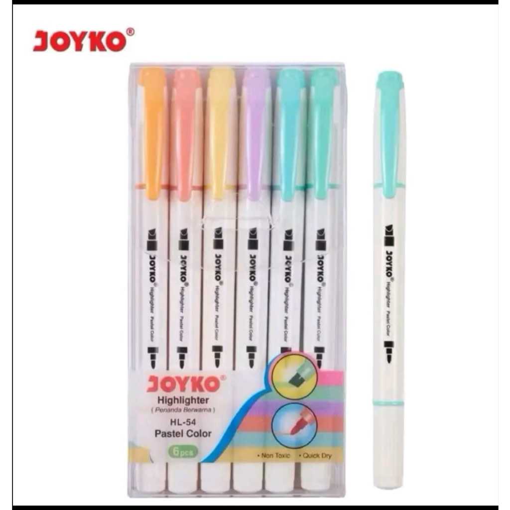 

HIGHLIGHTER PASTEL /PENANDA JOYKO HL-54 1SET 6 PCS 6 WARNA