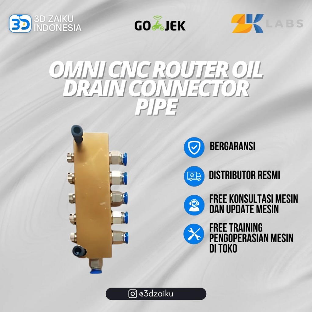 Omni CNC Router Oil Drain Connector Pipe