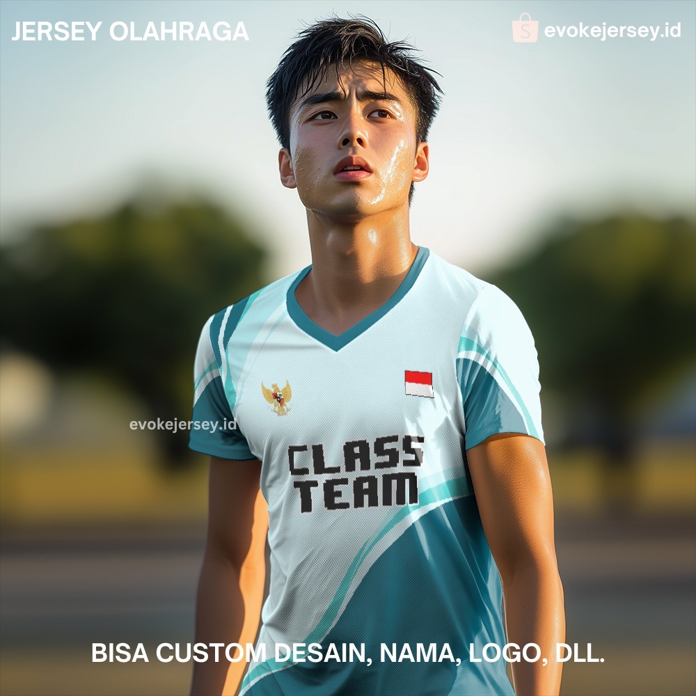 Kaos Jersey Kelas Tosca Biru Motif Abstrak 30 - Jersey Team Custom Full Printing