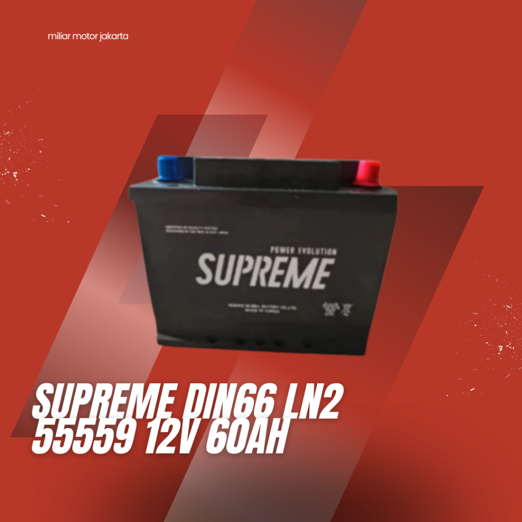 Aki Kering Mobil Supreme Din66 LN2 55559 12V 60Ah WRV Innova Reborn