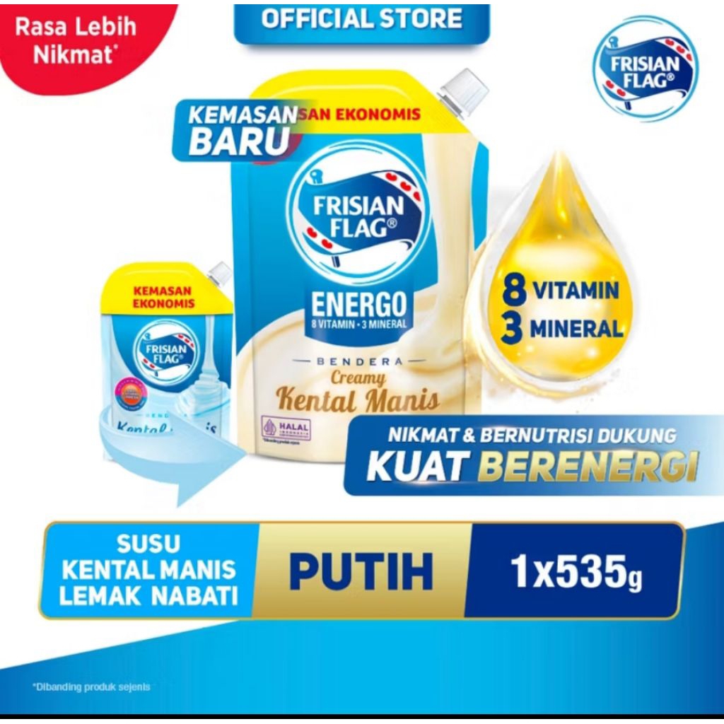 

FRISIAN FLAG Kental Manis Putih 535gr (kadaluwarsa Maret 2026)
