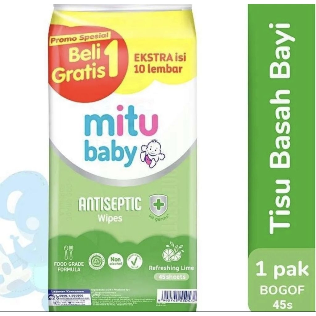 MITU BABY | MITU BABY TISU BASAH ANTISEPTIC | TISU BASAH FOOD GRADE