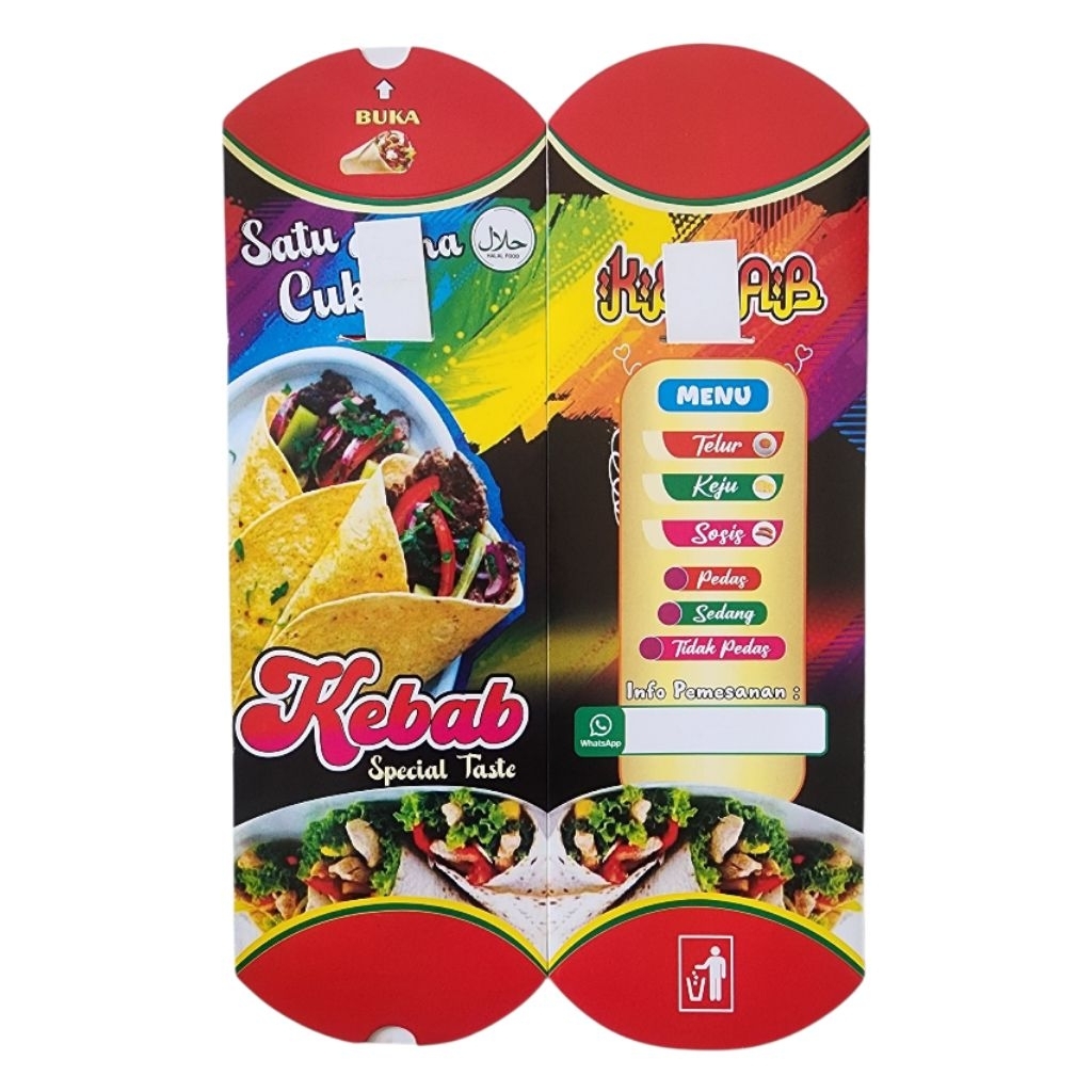 

100 PCS KERTAS KEBAB JUMBO/KEMASAN KEBAB/BUNGKUS KEBAB