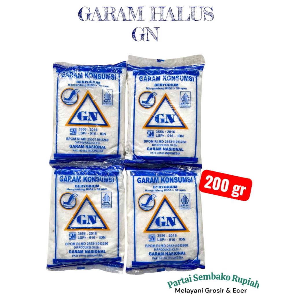 

4 Pcs Garam Halus GN Beryodium 200 gr (Beli lebih dari 12 pcs lebih hemat)