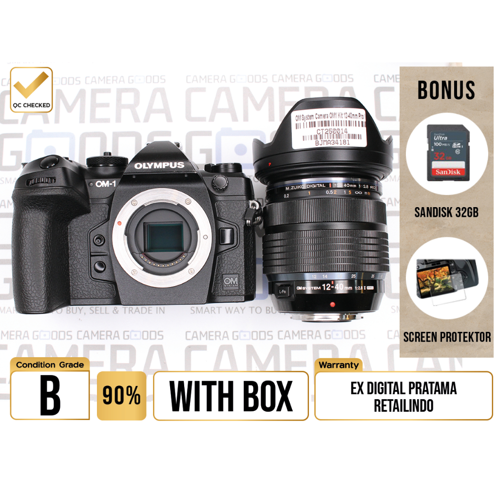 Kamera Olympus OM1 kit 12-40mm II Mirrorless Camera Second Bekas Grade B / OM SYSTEM OM-1 - CT250014