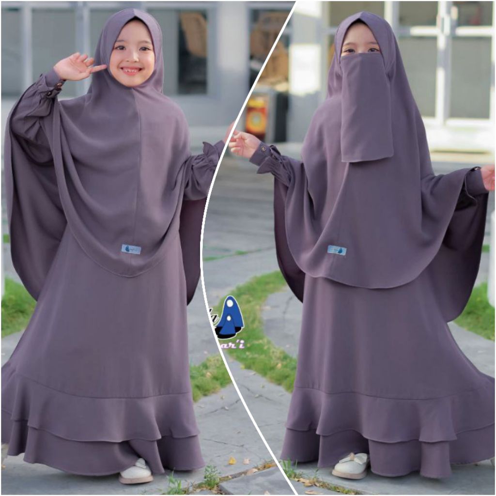 [Nayla Kids] Gamis Anak Syar'i Set Jilbab Cadar Tali