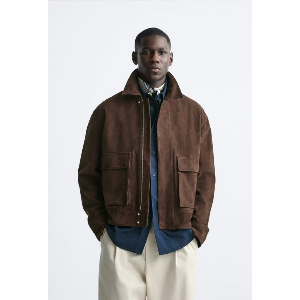 2023 Zara limited edition goar suede leather jacket BNWT