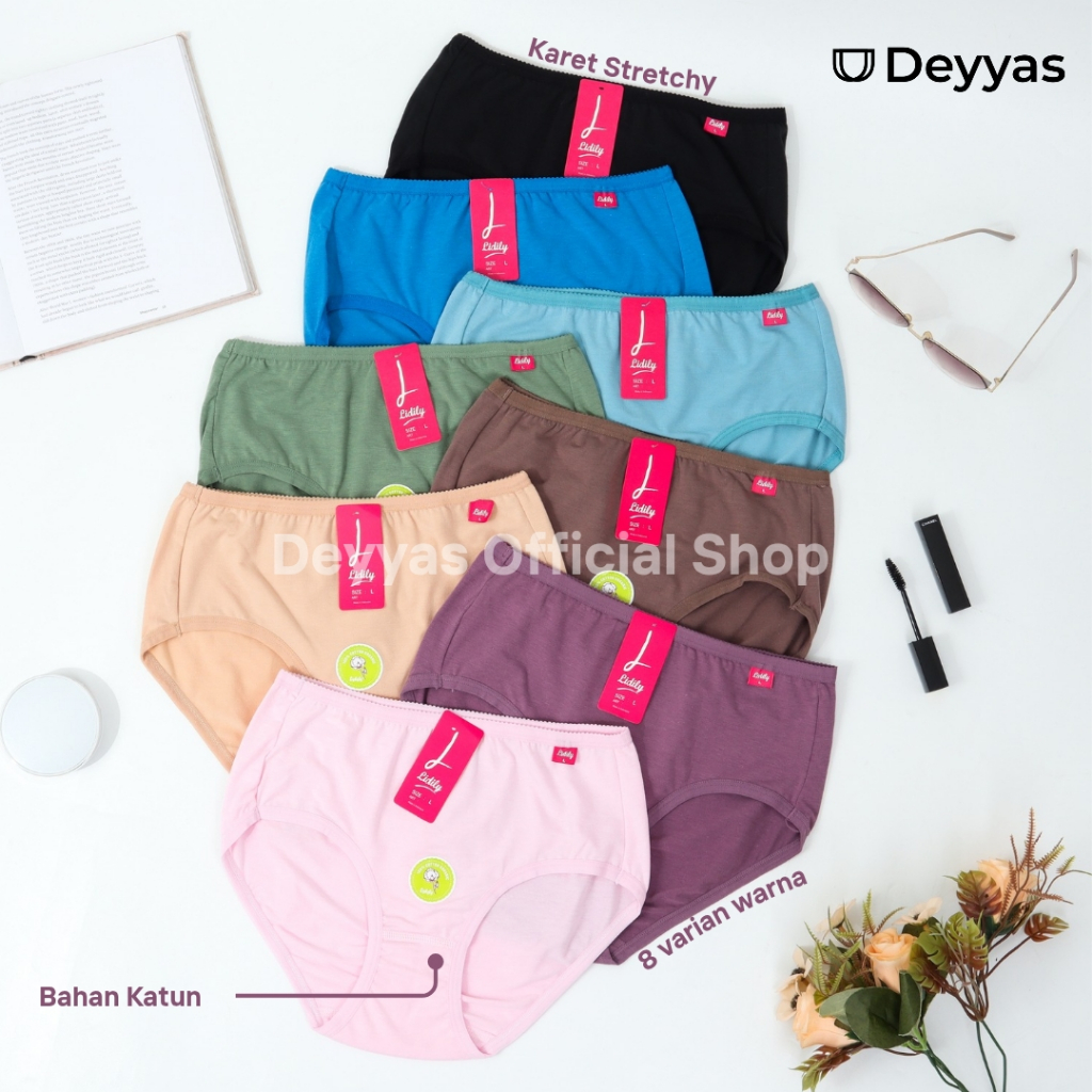 Grosir 12 Pcs Lydyly Art. 011 - 12 Pcs Celana Dalam Wanita Bahan Katun Original Premium Original - S