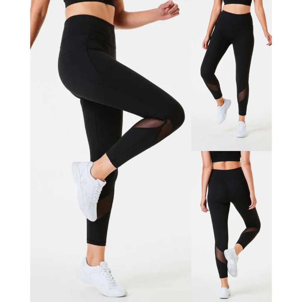 Celana Olahraga Legging Wanita Anko Active Full Length Mesh Performance Sport Legging - 8751