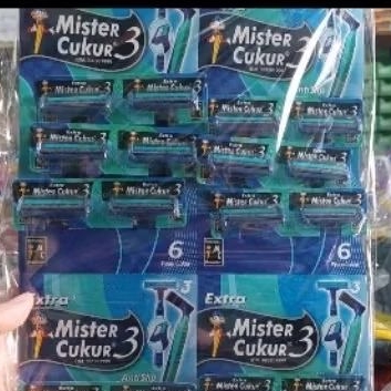 Mister cukur biru Pisau 3 dan 2 alat cukur kumis jenggot