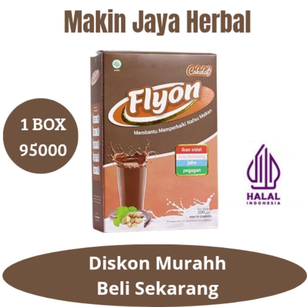 

DISKON KEMERDEKAAN !!!!! FLYON COKLAT 1 Box isi 200 Gram Susu Penggemuk Badan Penambah Berat Badan Tinggi Protein Kalsium Kalori Sehat Berisi Vitamin
