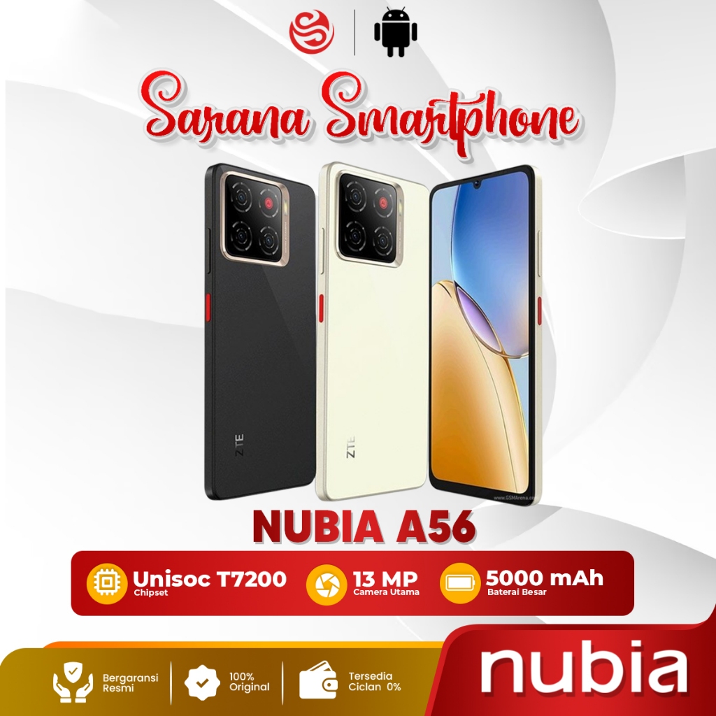 Nubia A56 4G 4/128GB hp Android 1 jutaan Smartphone Orignal Garansi Resmi