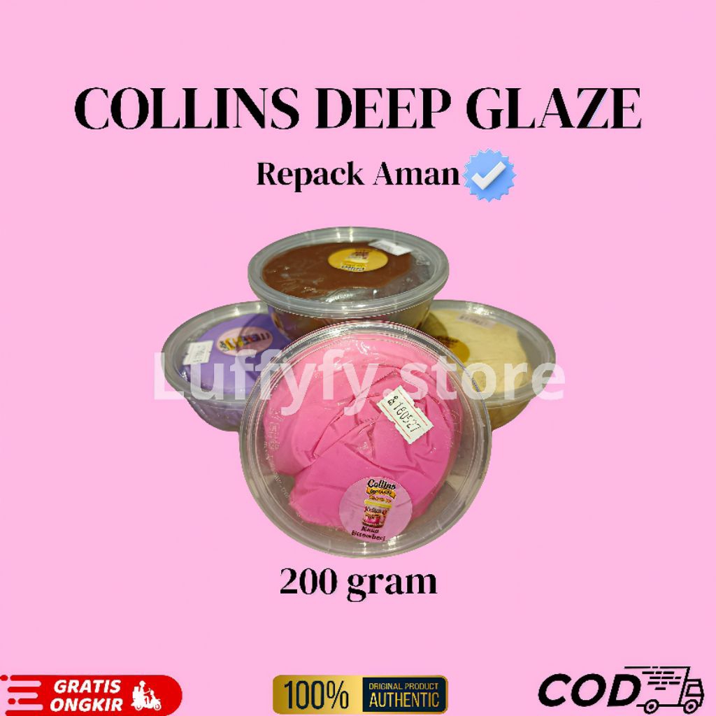 

PROMO Selai Donat Glaze Collins 200g Topping Siap Pakai Manis Enak