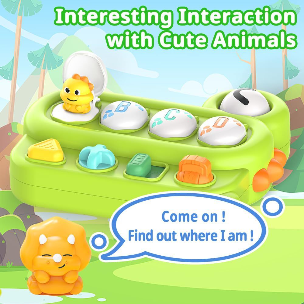 [planet] Mainan Bayi Kotak Teka Teki Kartun Lucu - Little Pop Up Dino & Dino ABC Organ