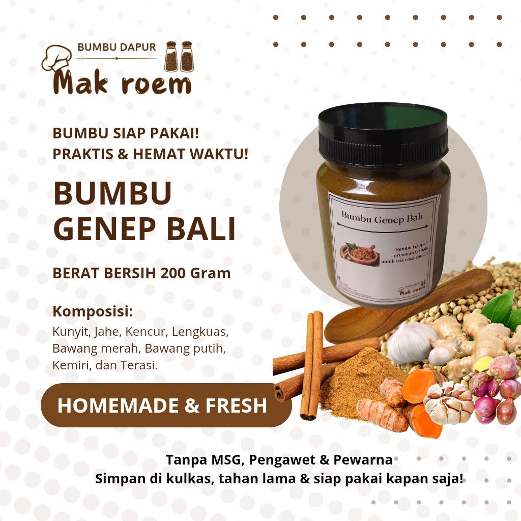 

By Bumbu Dapur Mak Roem, Bumbu Genep Bali, bumbu masak premium alami non msg dan pengawet