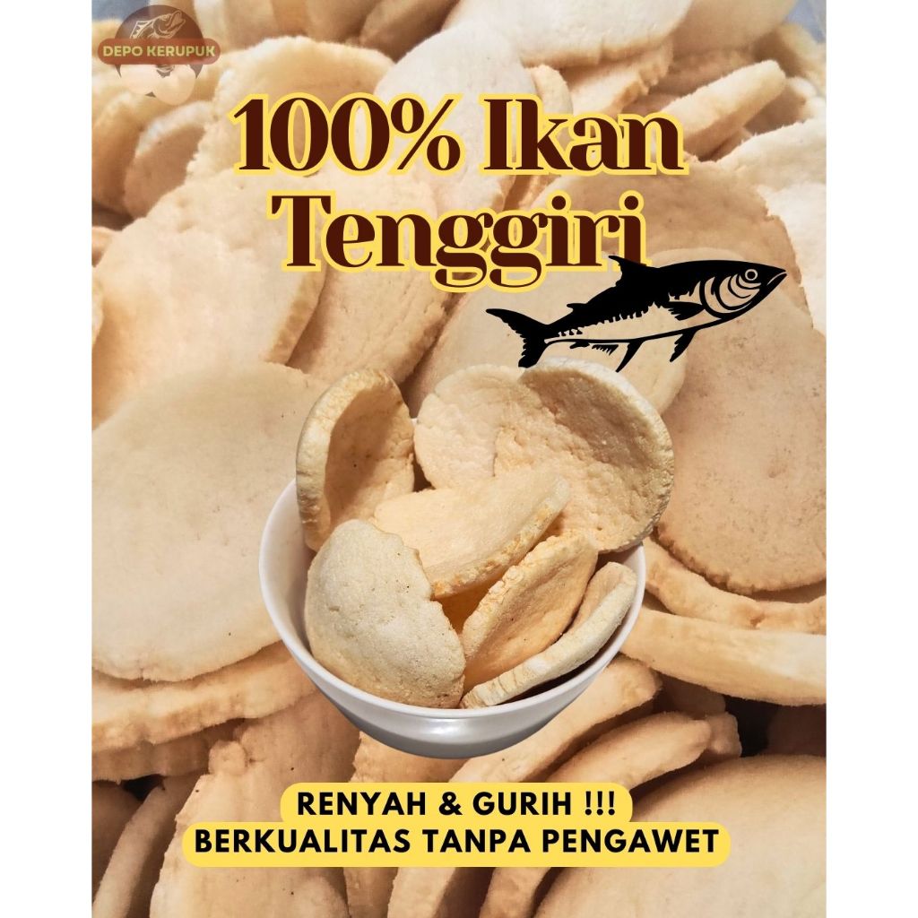 

Kerupuk Mini Ikan Asli Tenggiri krupuk palembang renyah gurih kemplang bangka koin bulat cemilan snack jajanan Depo Kerupuk