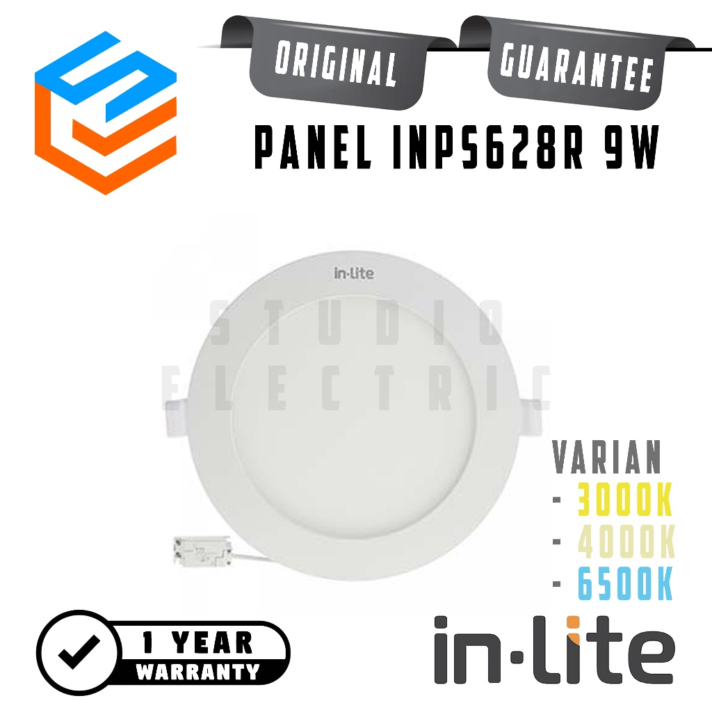 Inlite INPS628R LED Lampu Slim Downlight Panel Inbow Bulat 9W Putih / Kuning - In-Lite 9 W 9Watt 9 W