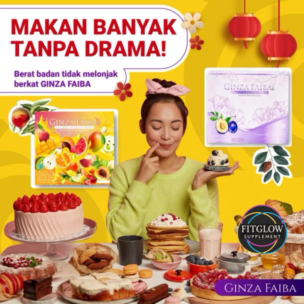 

[Bisa Gosend, FREE GOLD] BUNDLING 4 BOX 60 sachet GINZAFAIBA Ginza Faiba Slimming Detox Diet Collagen
