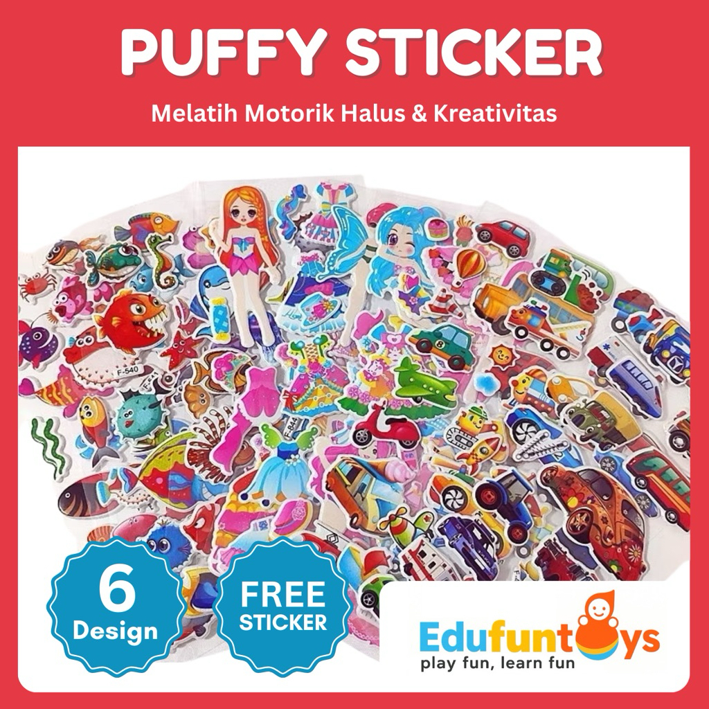 

[EDUFUNTOYS] Stiker 3D Kartun Karakter | Stiker Timbul Puffy untuk Anak Koleksi & Hadiah