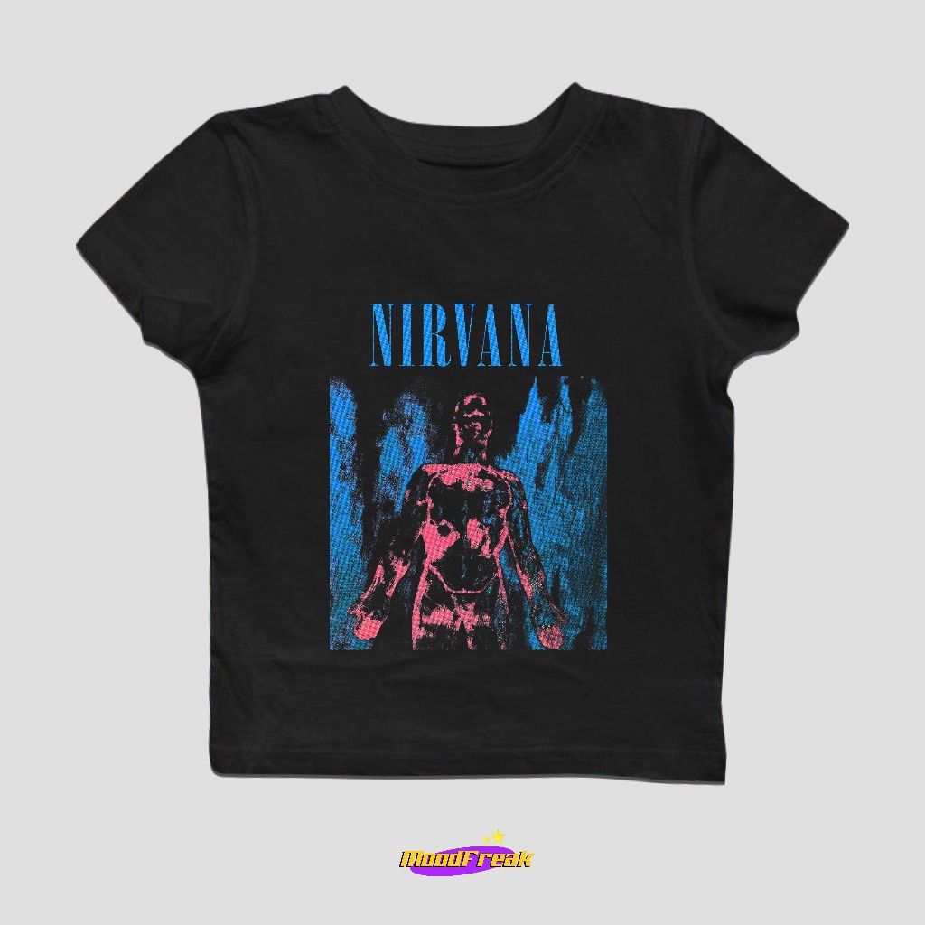 Kaos Band Baby Tee Nirvana Sliver Y2k 90's T-Shirt