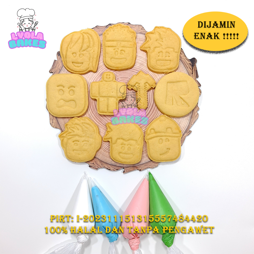 

COOKIES ROBLOX DIY KIT 10 PCS + 4 ICING SUGAR 1 PAKET