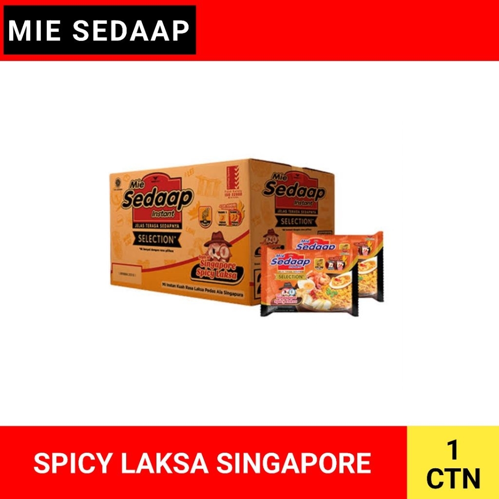 

Mie sedaap selection spicy laksa singapore 1 dus isi 40 pcs