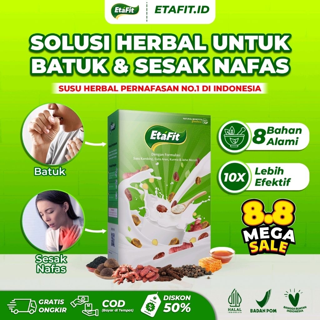 

ETAFIT - Obat Herbal Batuk Berdahak Menahun Kering Asma Sesak Nafas Anak - Susu kambing Etawa Bubuk