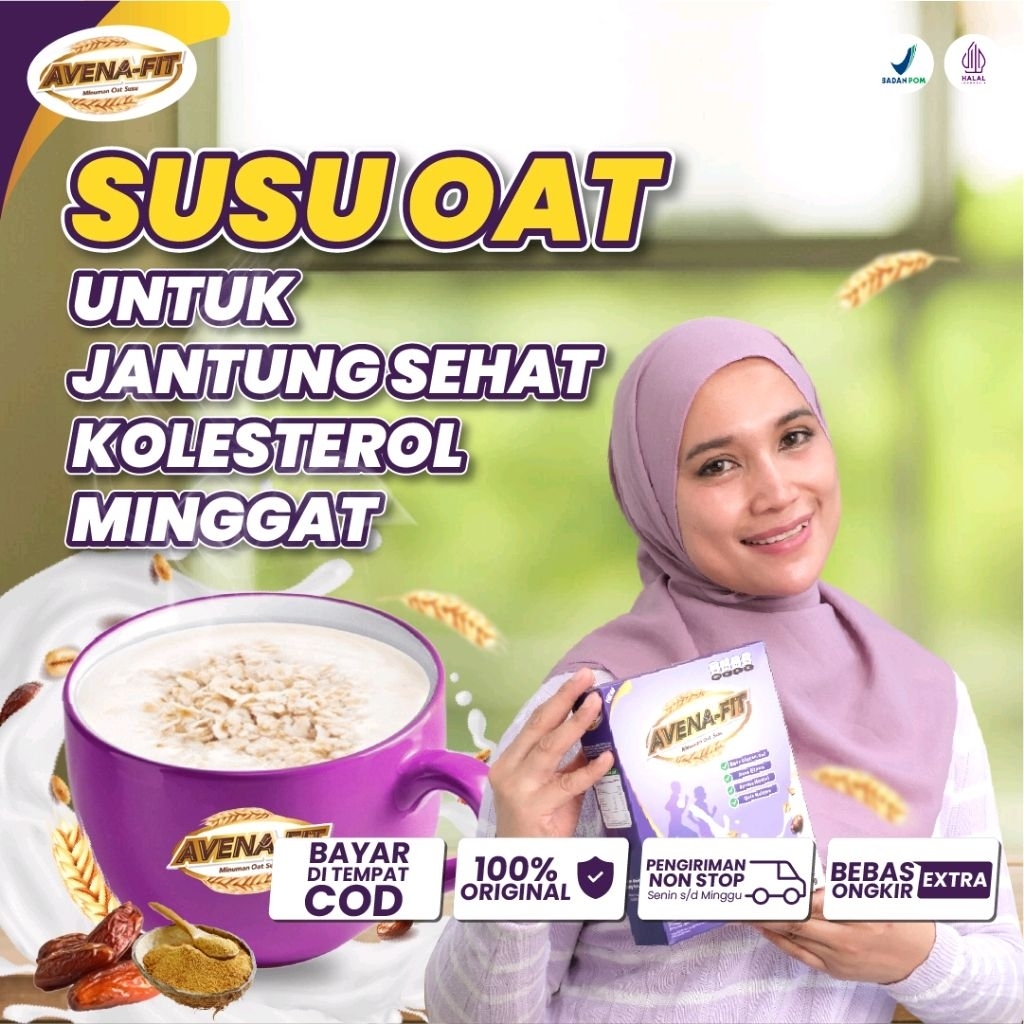 

AVENAFIT Original Paket 1 Box - Minuman Sereal Oat Susu Kambing Etawa untuk Menurunkan Kolesterol Jahat, Kadar Gula Darah, dan Menjaga Kesehatan Jantung. BPOM Terdaftar & Halal