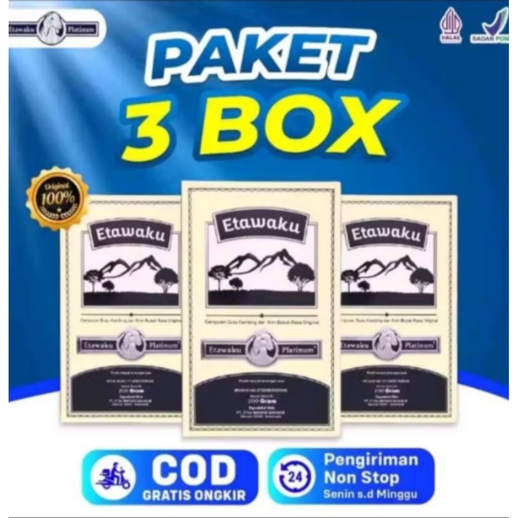 

PAKET 3 BOX ETAWAKU PLATINUM ASLI - ampuh atasi masalah pernafasan