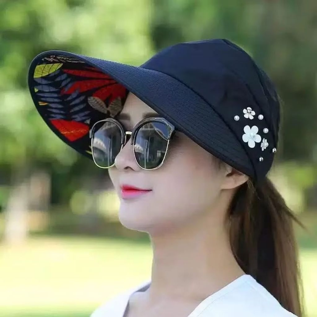 Topi Golf Wanita / Topi Pantai Wanita / Topi Anti Sinar Matahari / Ready Makassar Co