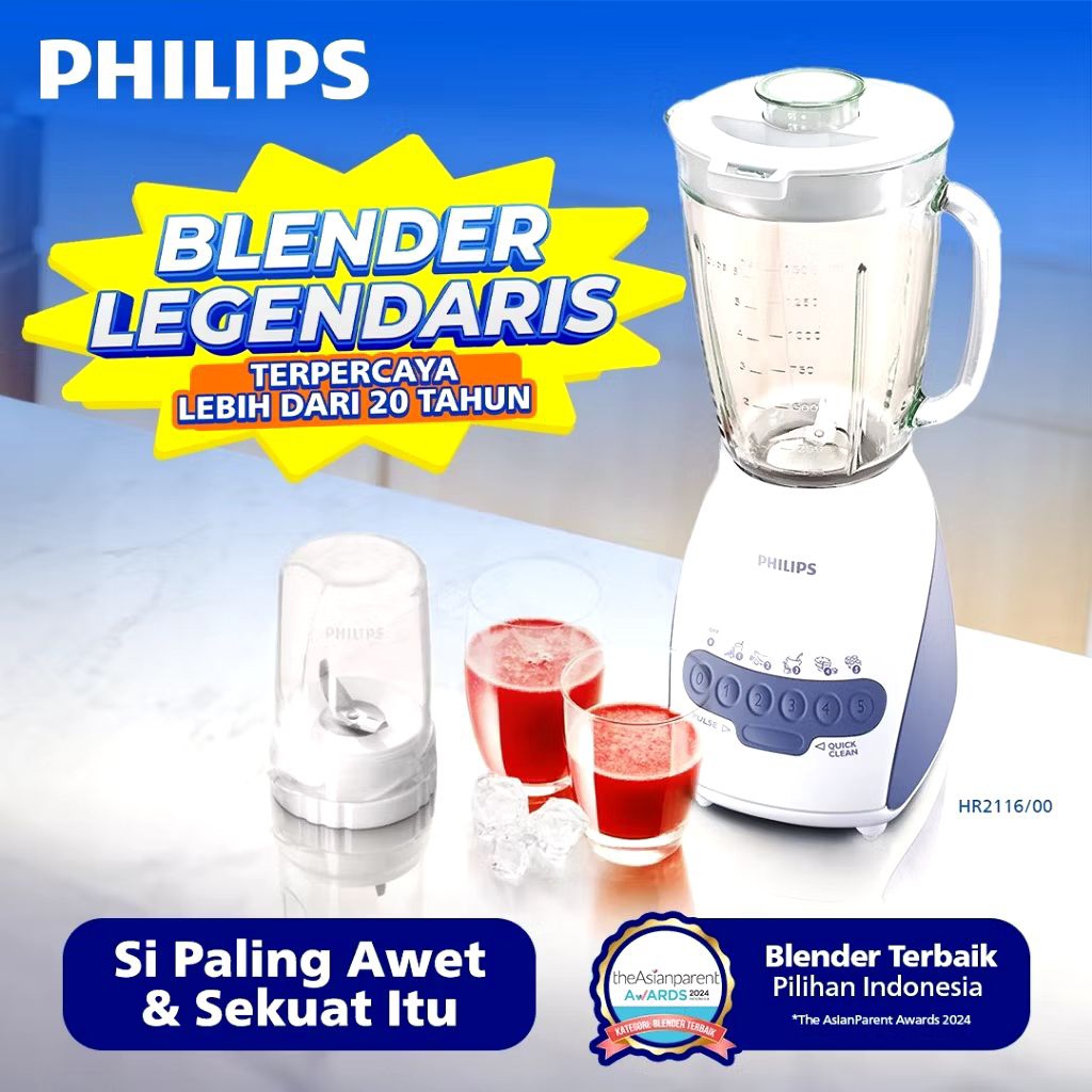 PHILIPS Blender HR2116 Blender Philips Kaca