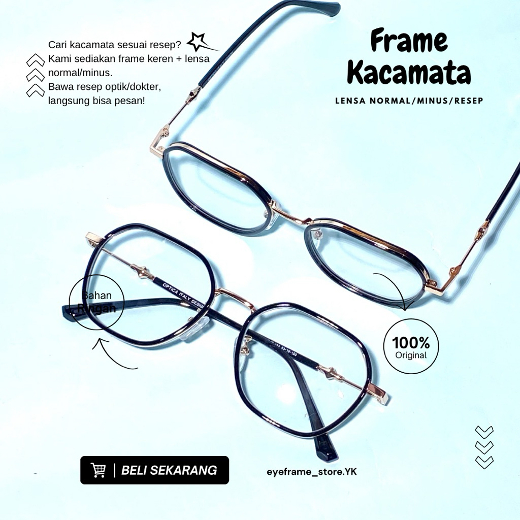 Kacamata Minus Blueray – Lensa Photocromic Custom B47 | Anti Radiasi | Bluecromic Otomatis Gelap