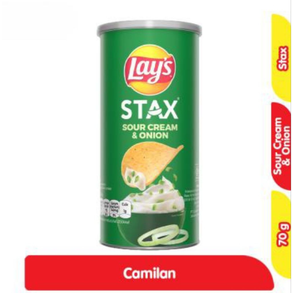 

Lay's / Lays Stax Keripik Kentang Rasa Sour Cream & Union 70g