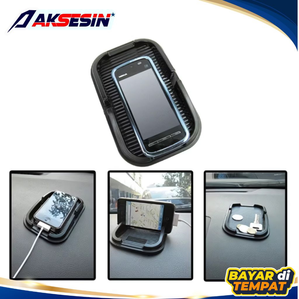 Tempat Dudukan HP GPS Mobil Karet - Mobile Phone Car Holder Organizer / holder hp mobil