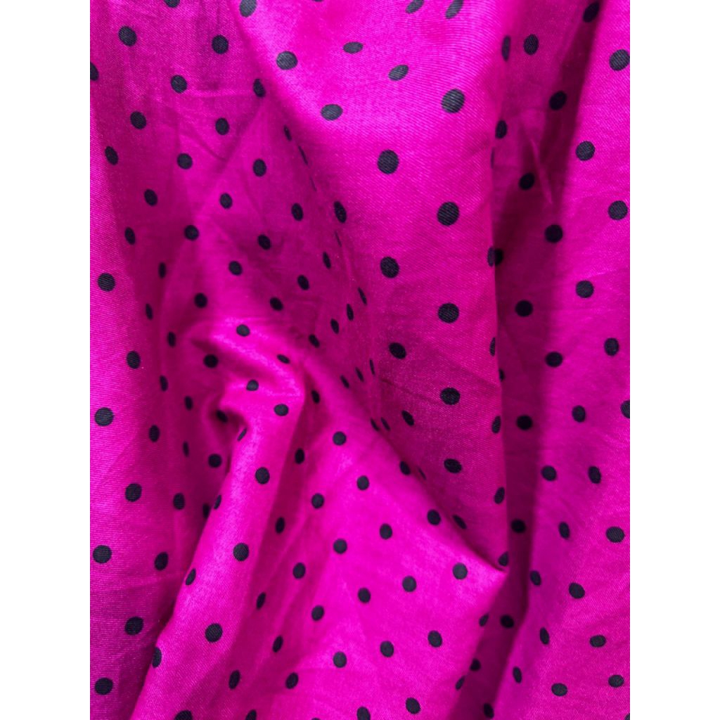 Bahan Katun Rayon Silky .Motif Polkadot .Bhan Baju Gamis.bahan lembut halus.