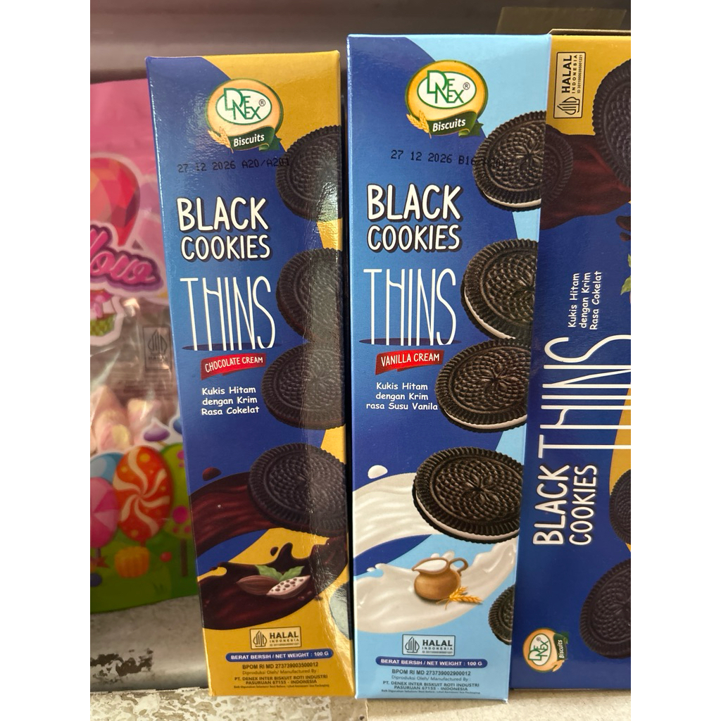

Denex Black cookies Thins 100gr box
