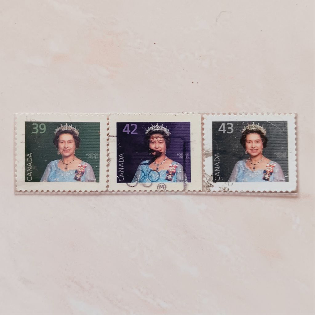 

(AB) Perangko Kanada Definitives 1985-2000 Queen Elizabeth II Set 3 pcs Used