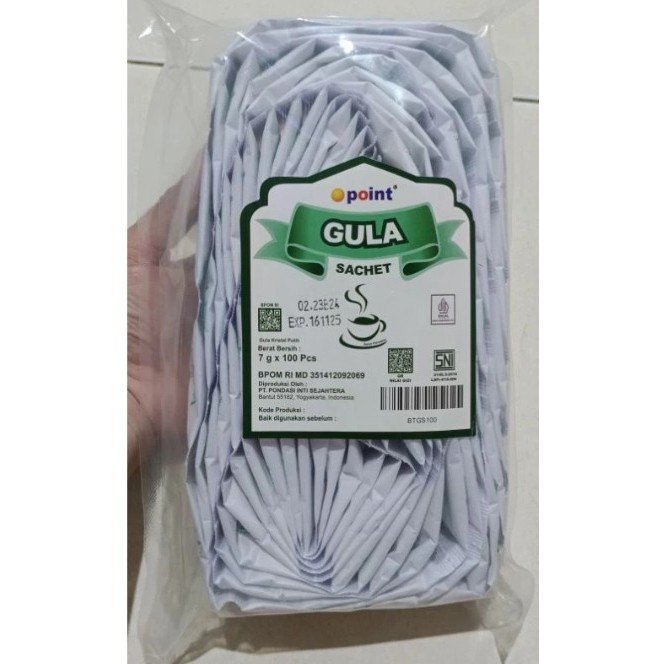 

(100 SACHET) ^ KYRA 6 Point Gula Pasir Kristal Putih Sachet Higienis Simple 7 gr x 100 saset