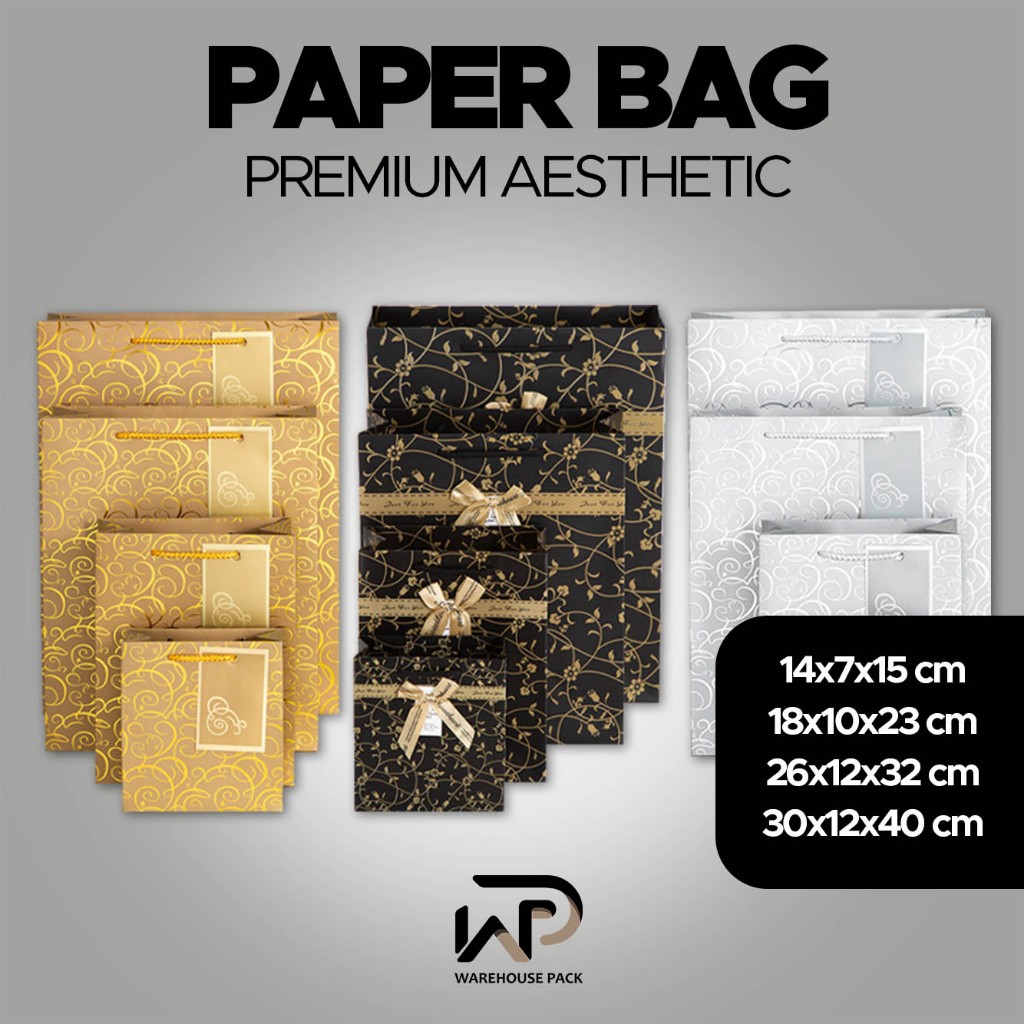 

Paper bag premium motif estetik | Paper Bag Gift Kado Aesthetic | Tas Kue Box | Box Premium Souvenir