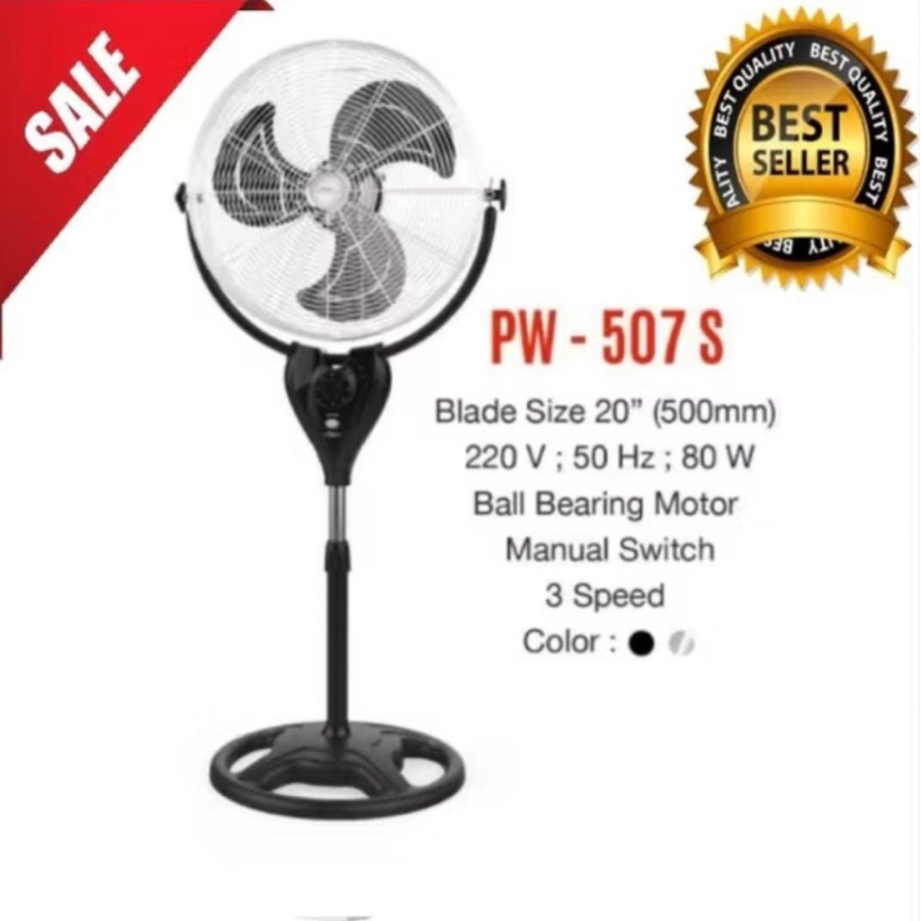 GOJEK Maspion PW 507 S Kipas Angin Berdiri Stand Power Fan 20” 20Inc PW 507S PW507 GOSEND