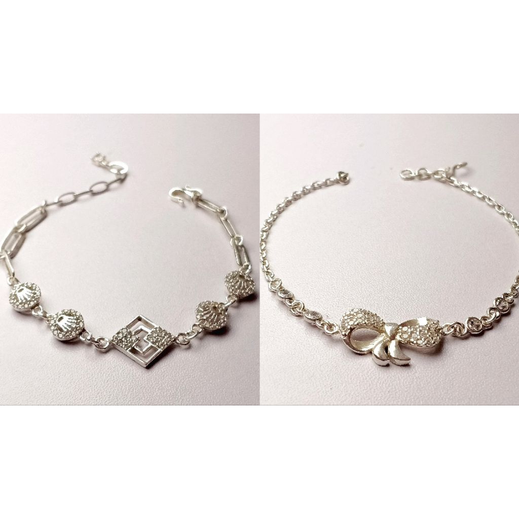 Gelang Perak Paper Clip/Gelang Perak Rantai Susun/Gelang Rantai Wanita/Perak Asli 925/Gelang Perak T