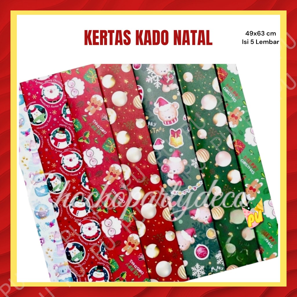 

KERTAS KADO NATAL ISI 5 / Kertas Kado Merry Christmas Sansawawa