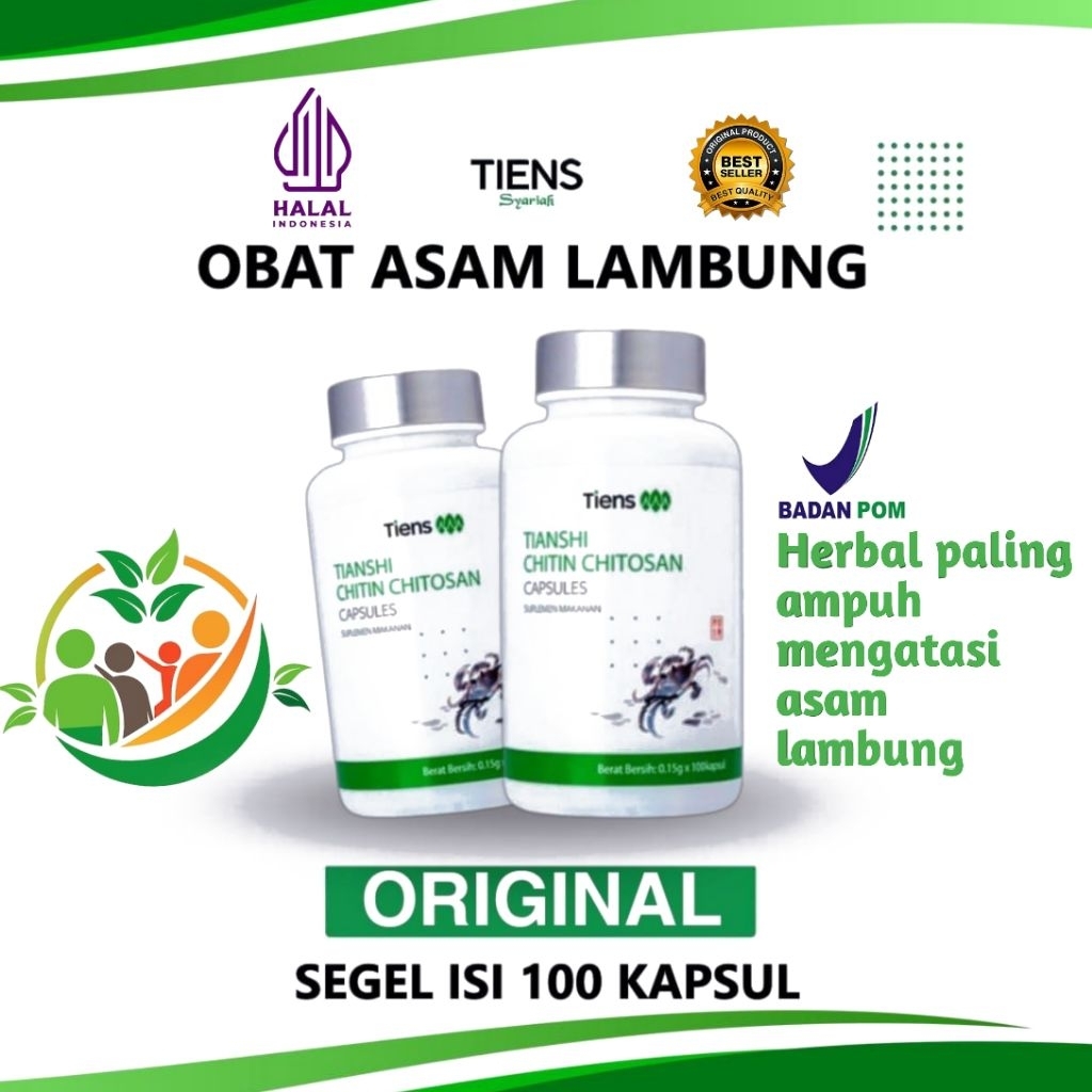 Obat Tianjin china asam lambung herbal TCM Chitin Chitosan serat Chitin obat China gerd anxiety